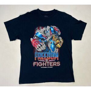 Transformers Freedom Fighters Graphic T-shirt Men Large Navy Blue Short Sleeve